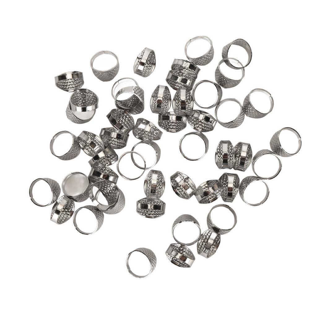 50pcs Metal Sewing Thimble Adjustable Size Rust Resistant DIY Tool Quilting Finger Protector Finger