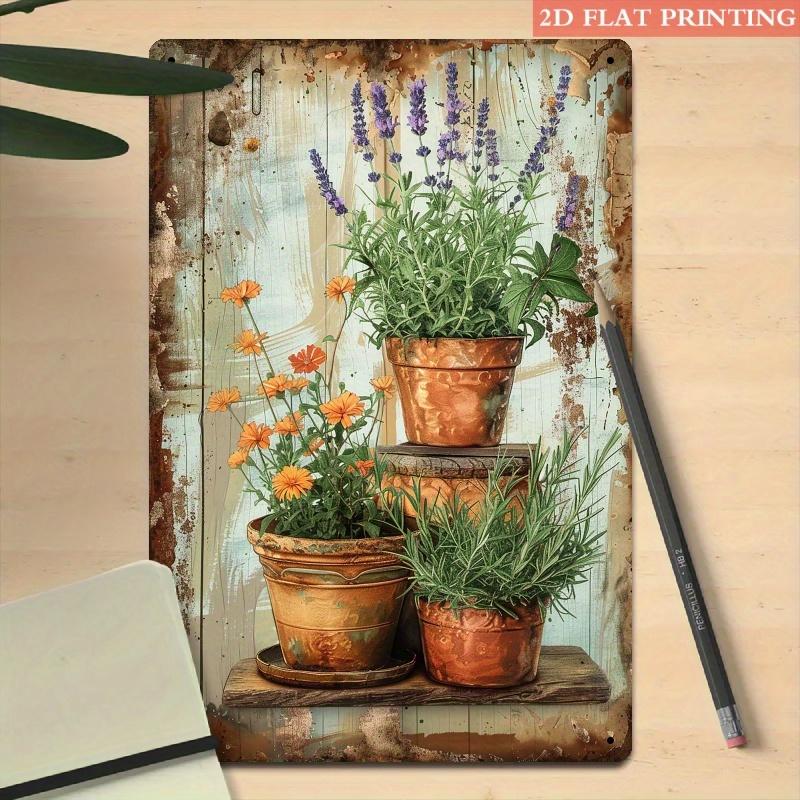 D Flat pc of Inspirational Dandelion Metal Wall Art Just Breathe Introduction Vintage Decorative Tinplate Multipurpose
