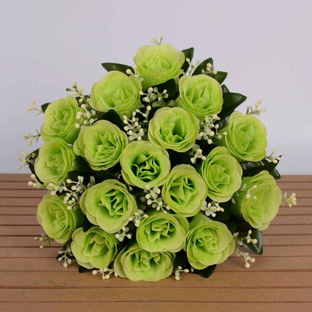 18 Heads Real Happy Flower Mini 10 Colors Natural Simulated Rose Photography Photo Gift Rose Flowers Decorative Home Decorative