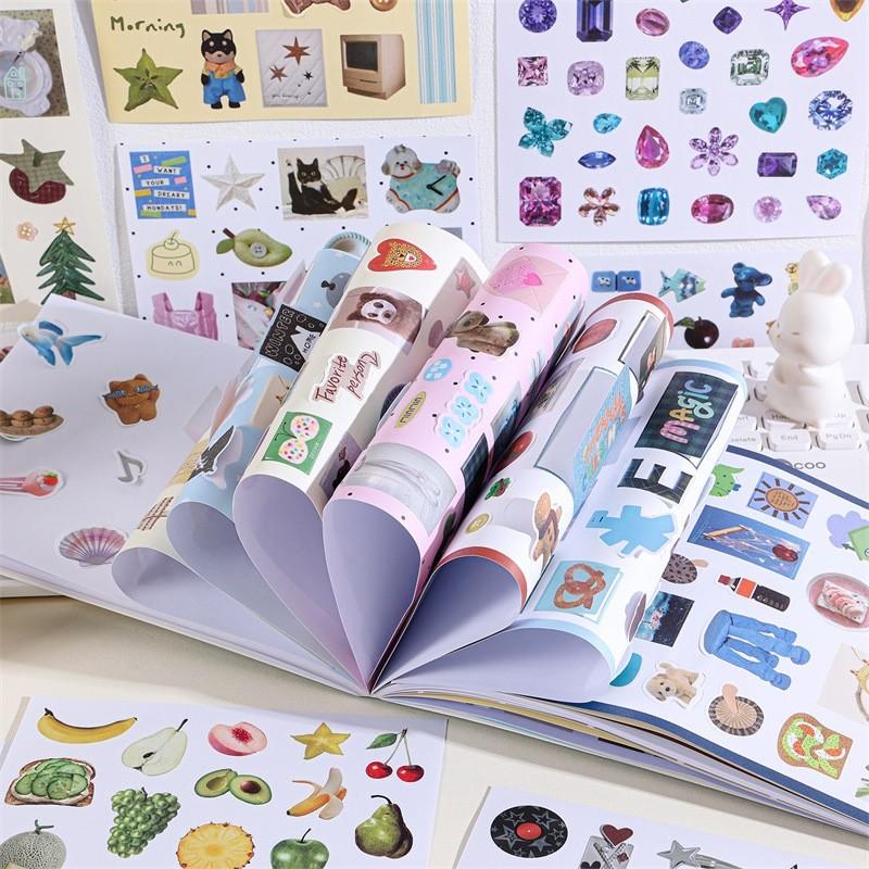 Livro de Adesivos Com Desenhos Fofos de Desenho Animado Para Diários de Estudante e Decoração DIY