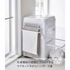 Yamazaki Tower Magnetic Towel Rack for Washing Machines, 3-Row, White, Approx. W42 x D11.6 x H18cm, Towel Rack with Hooks, Easy Installation, Product