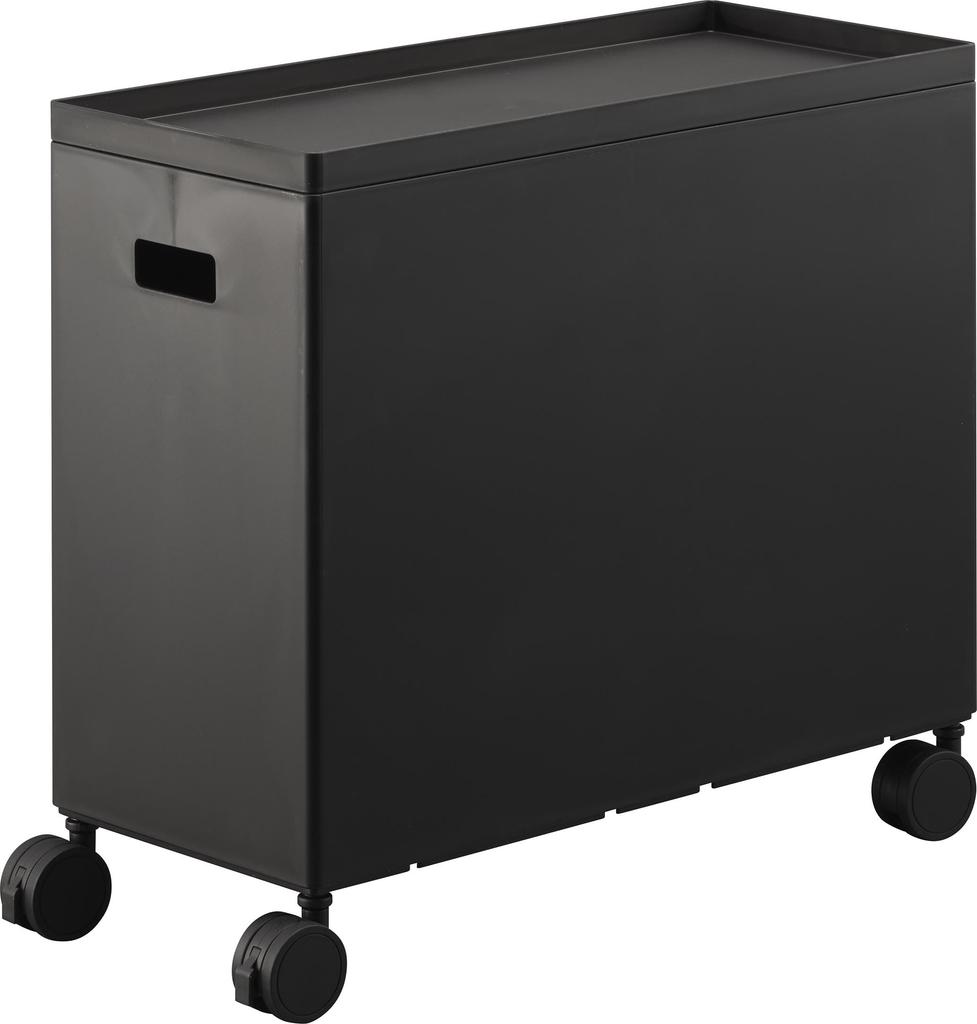 Yamazaki Lagerbox Wagen mit x T35 x Turm mit Ideal für schmale 4557 Deckel, Groß, Schwarz. Abmessungen B15,5 H31,7 cm (inklusive Rollen). Marke,