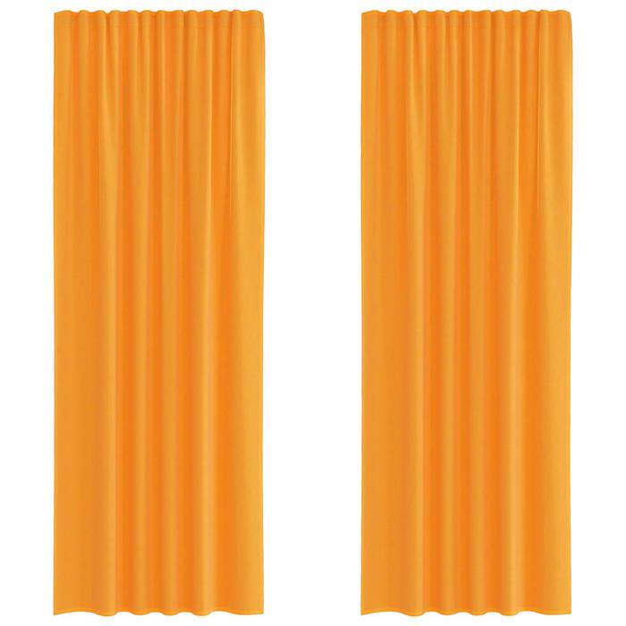 VidaXL Rideaux en voile avec boucles 2 pcs orange 140x260 cm, rideau en filet, rideau transparent, voile de fenêtre, 4102285