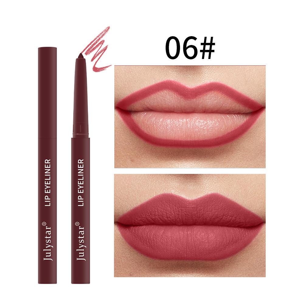 2 in 1 Matte Lip Liner, Waterproof Lip Liner Pencil, Highly Pigmented Smudgeproof Nude Pink Red Lip Liner Contouring Makeup Kit