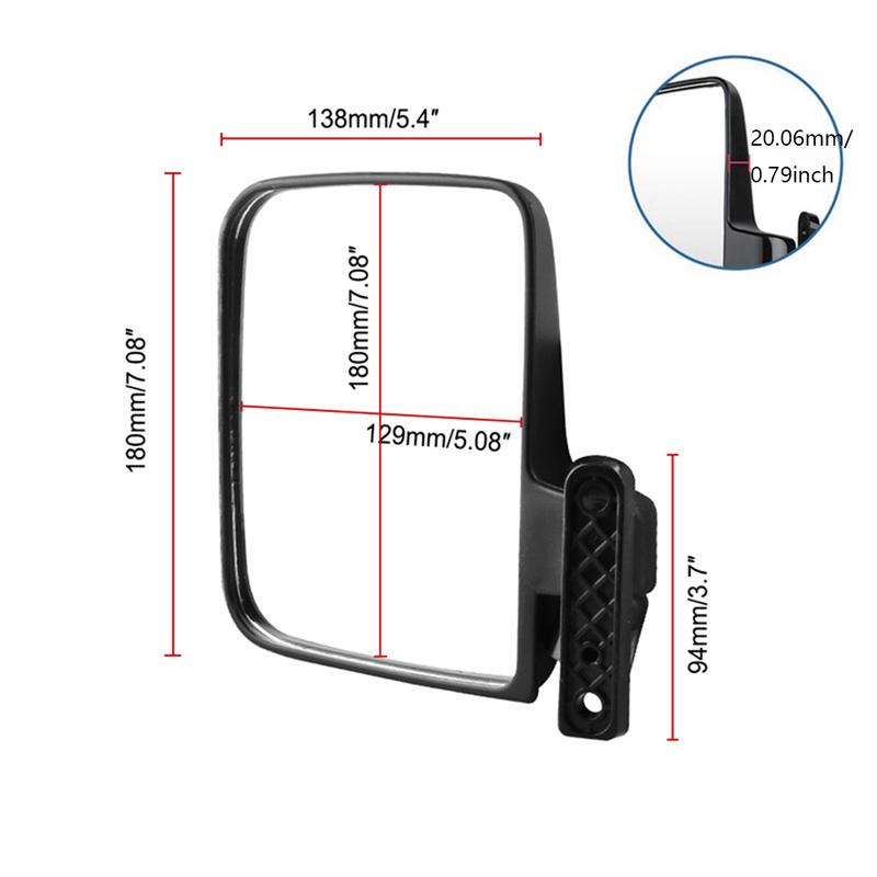 2PCS Golf Cart Mirrors Side View Mirror 180 Degrees Rearview Mirror Universal Golf Cart View Mirror