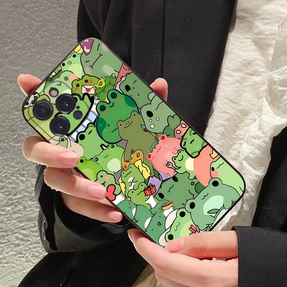 Cute Frog & Pepe the Frog Meme Print Phone Case for iPhone 17 16 15 14 13 12 11 16E Series Pro Max Plus Double Layer Protection