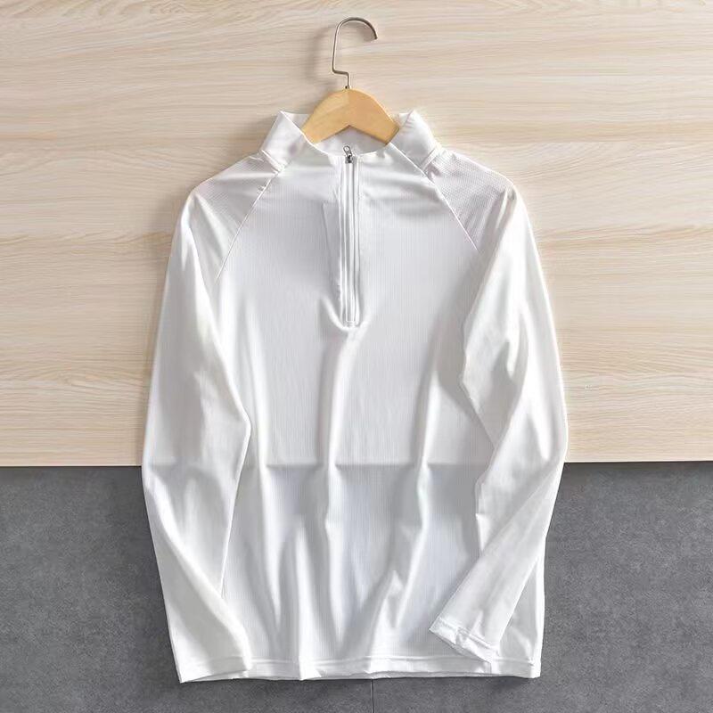 Men’s Long-Sleeve Quick-Dry Half-Zip Sports Top for Cycling, Running, and Training