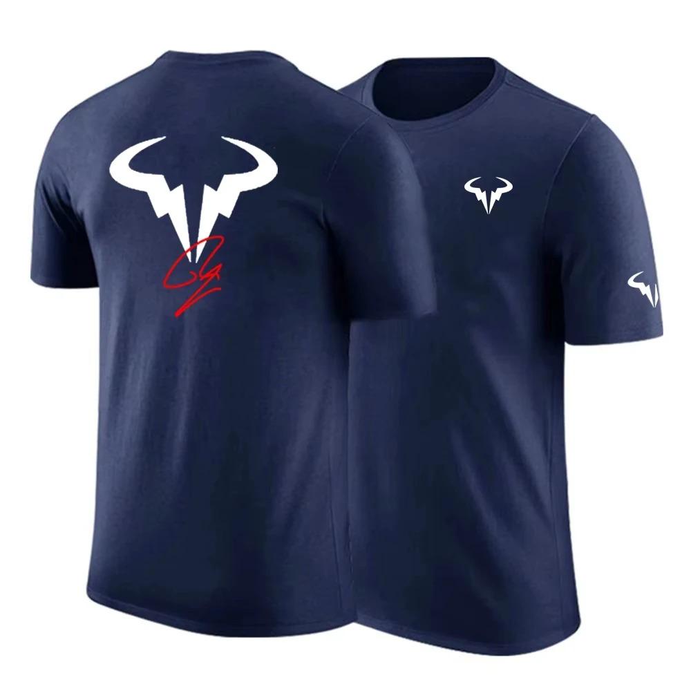 Rafael Nadal Tennis Player Men's Cotton Jersey High Quality Oversized Y2k Short Sleeve Solid Color Casual Female Male Clothing