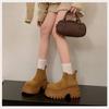 Versatile Chelsea short boots women's single boots 2025 autumn new thick-soled heightened 7CM small Martin boots