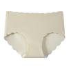 Plus Size Ice Silk Seamless Wave Edge Mid-Waist Triangle Panties
