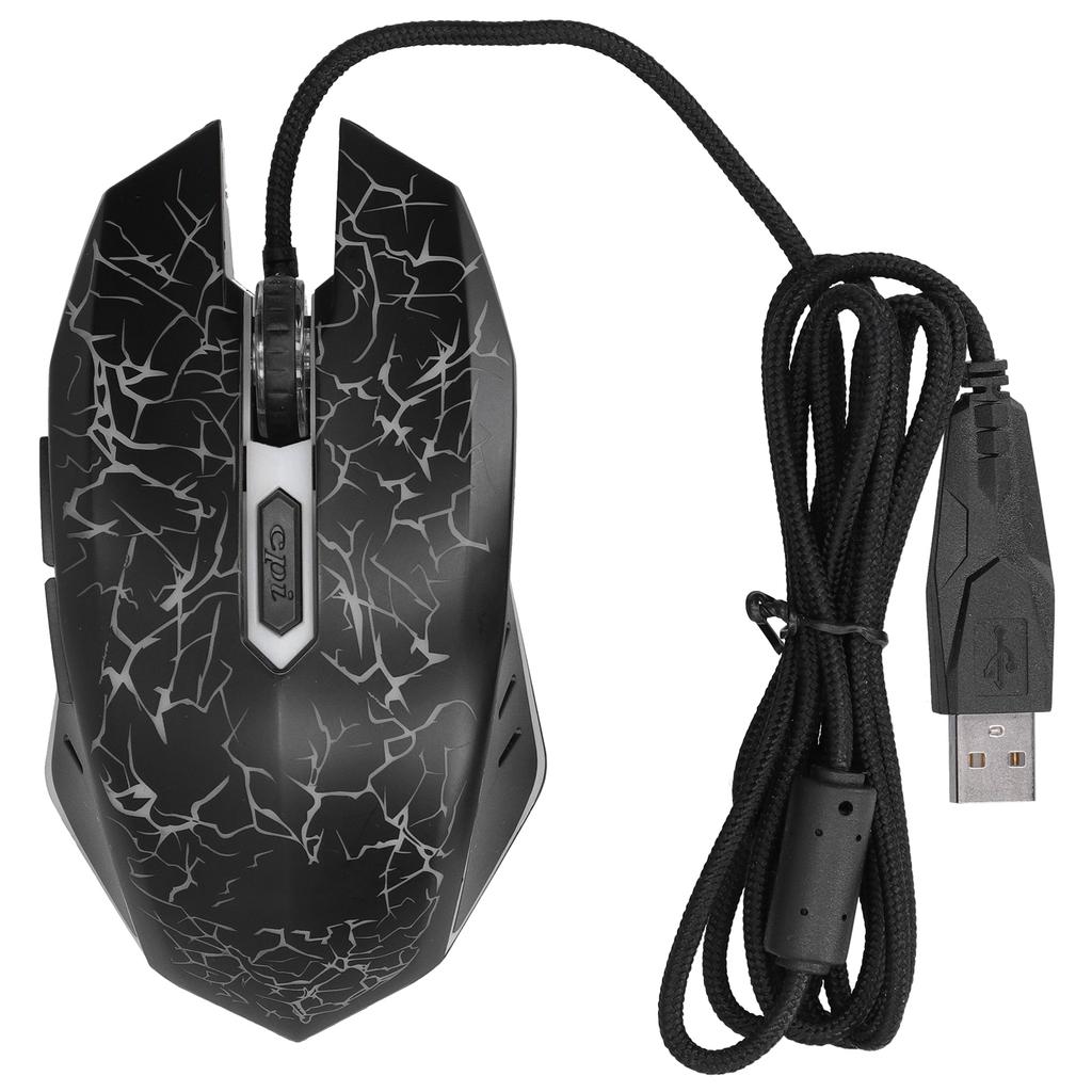 Mouse Wired Colorful Glowing Gaming USB Ultra Accuracy Internet Computer Accessories(Black )