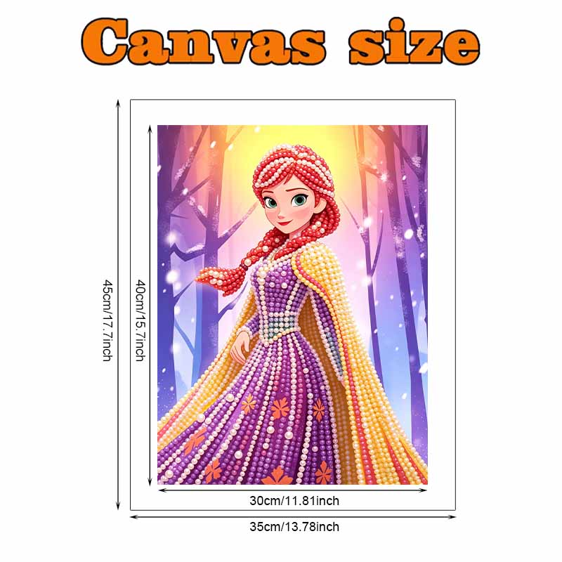 Disney Pearl Painting Princess Anna DIY Pearl Art Pearl Painting Kit Pearl Art Painting Wall Suitable for Home Office Decoration Handmade Gifts