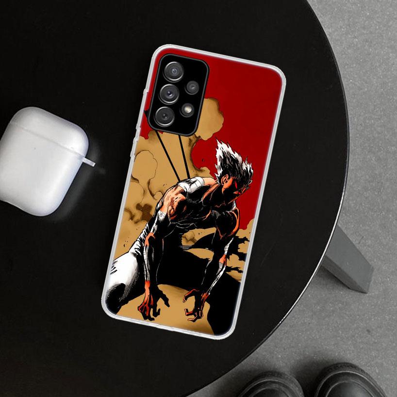 One P-Punch-Man Garou Phone Case Cover for Samsung Galaxy A12 A22 A32 A52 A72 A02S A51 A50S A31 A20S A10S Note 20 Ultra 10 Plus