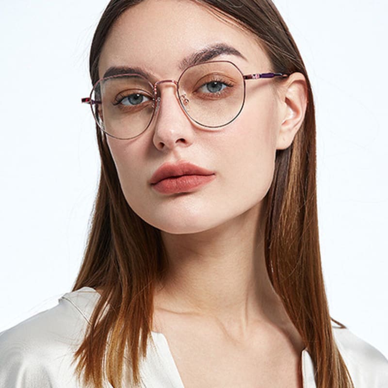 LOOKING4U The Classic LD219 Blue Light Blocking Glasses Frame C40 Rose Gold