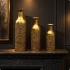 Decorative Metal Vase with Flared Rim Antique-Style for Entryway