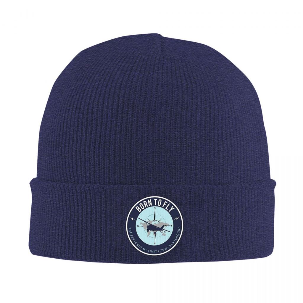 Born To Fly Flight Pilot Aviator Warm Knitted Cap Winter Knit Bonnet Hat Skullies Beanies Hip Hop Caps for Unisex