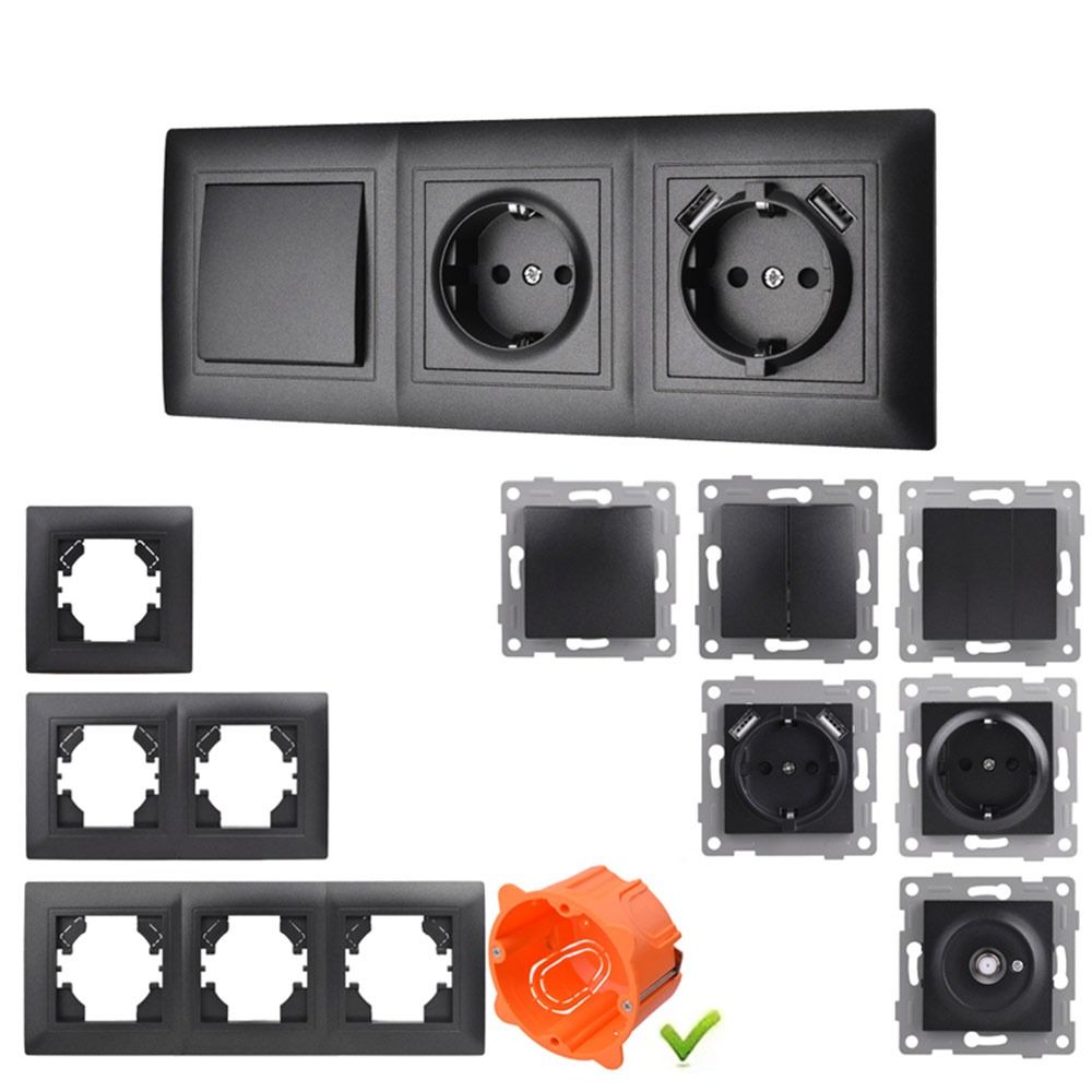1Pcs 220V 16A 250V Modular Sockets And Switches  for Free Combination Electrical Outlet Module