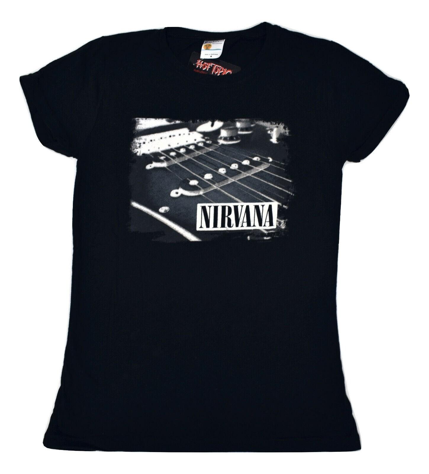 26 Hot Topic Juniors Nirvana Guitar Print Grunge Rock Guitar Strings Shirt NWT S Unisex T-Shirt XXXL