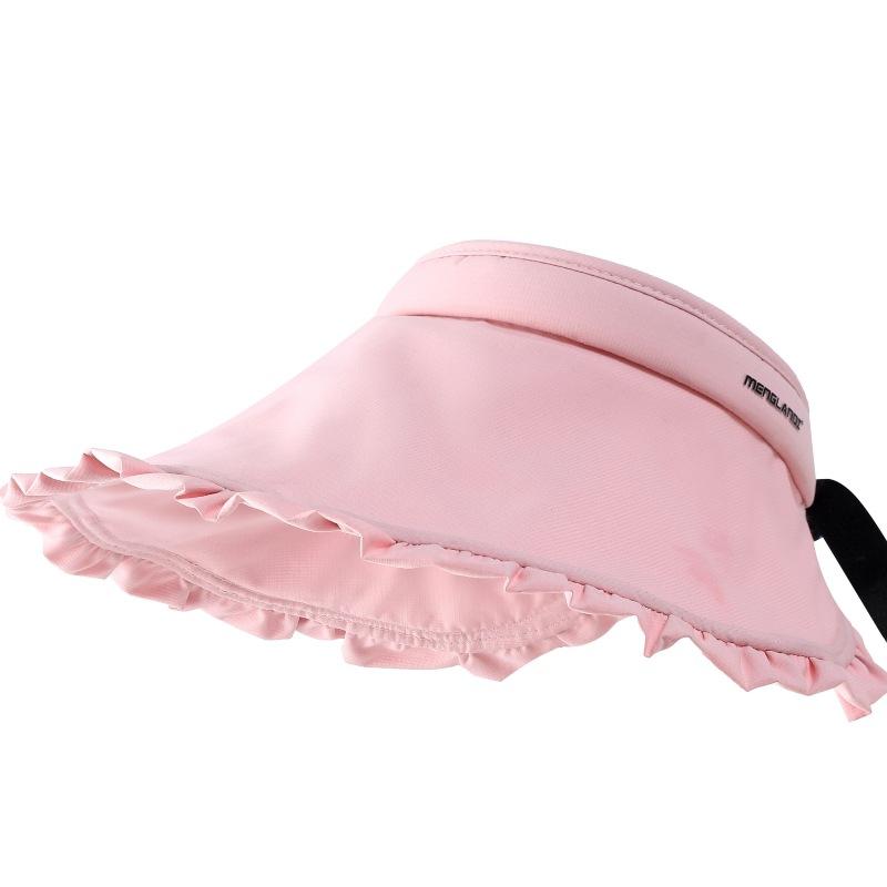 Women'S Uv Protection Empty Top Sun Hat Fashion Ruffle Edge Headband Shell Hat Outdoor Sun Protection Travel
