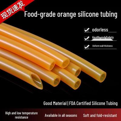 Orange Silicone Hose - Tear & High-Temp Resistant, Flexible Food-Grade Water Dispenser Tube