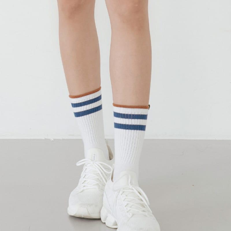 Nitina Striped Crew Socks WH