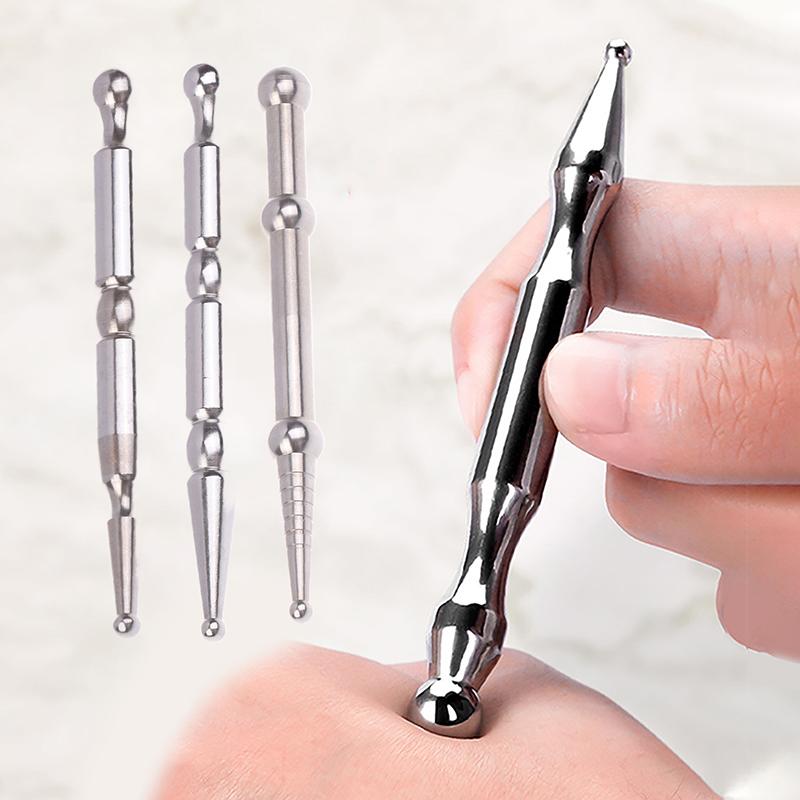 1Pcs Acupuncture Pen, Facial Reflexology Tools Stainless Steel, Trigger Point Massager Tool, Deep Tissue Massage Tool