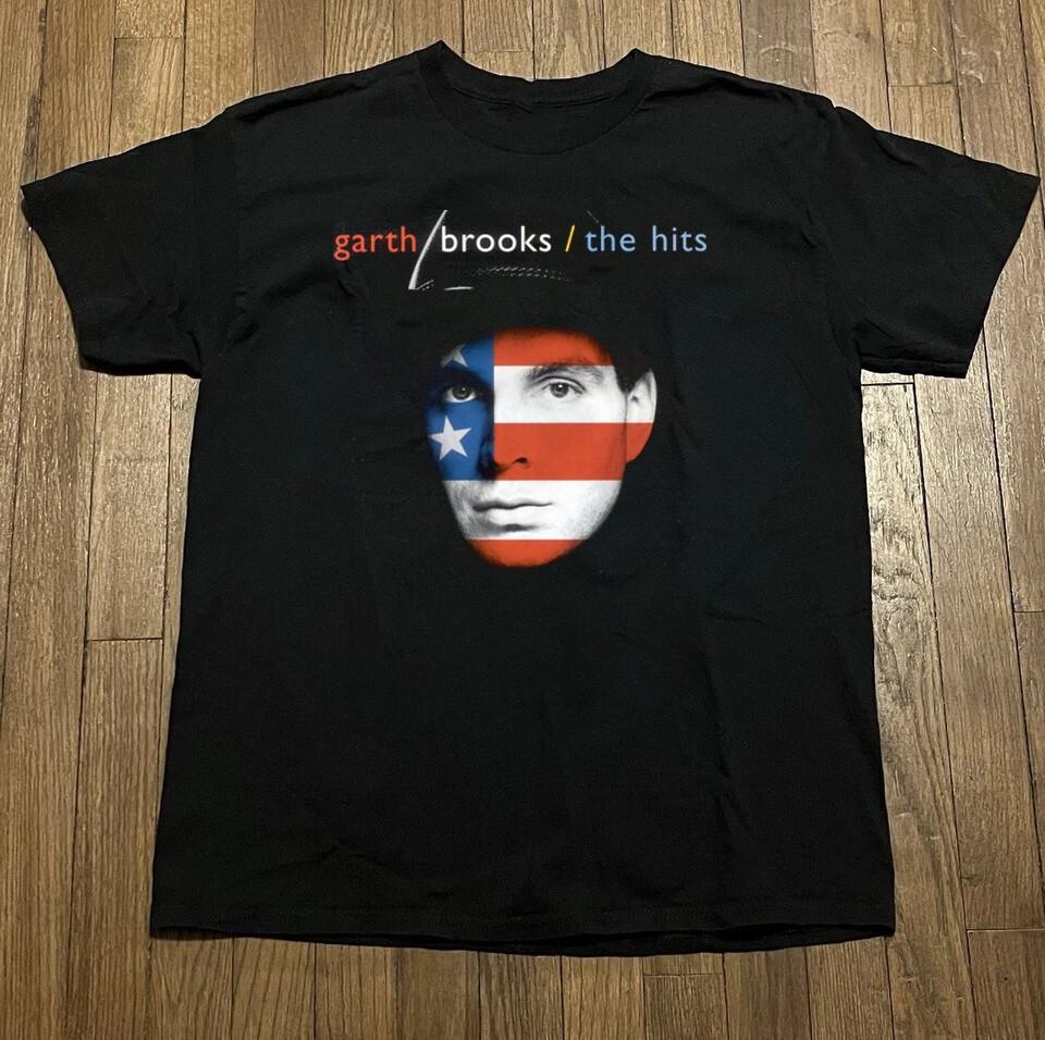 The Hits Garth Brooks album black cotton shirt unisex Unisex T-Shirt M