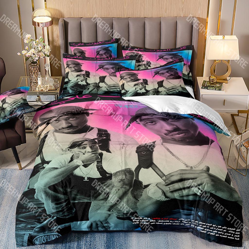 Fashion Rapper Tupac 2Pac Bedding Set Single Twin Full Queen King Size Bed Set Kids Bedroom Duvetcover Sets Bed Sheet Set