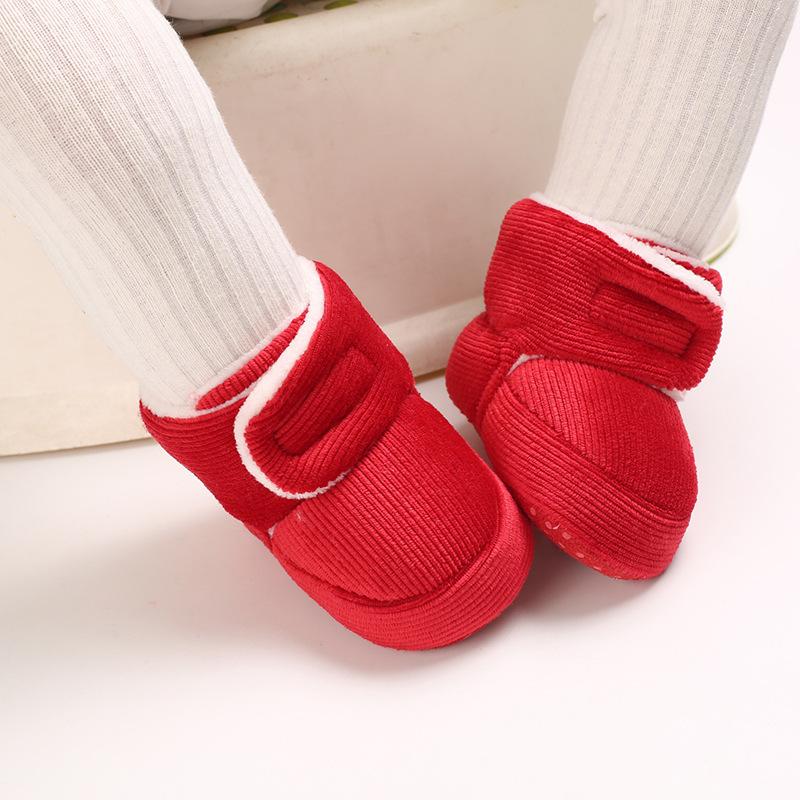 Herbst- und Winterschuhe aus Baumwolle, gepolsterte Schneestiefel, 0-1 Jahre alte warme Babyschuhe für Männer und Frauen, Schuhe mit weicher Sohle, Kleinkinderschuhe