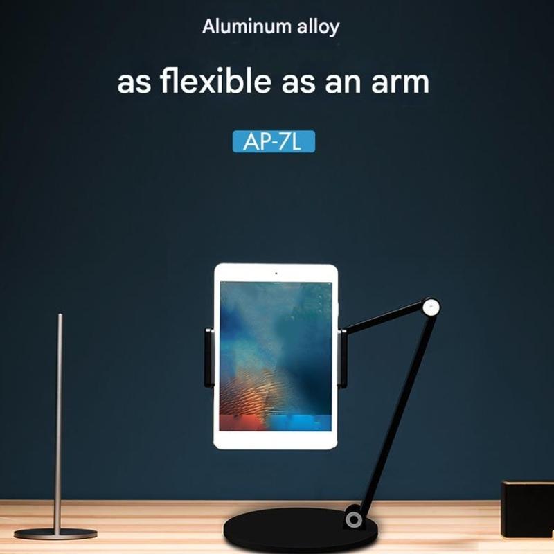Universal Aluminum Alloys Tablets Stand Holder With 360 Degree Rotation And AntiSlip Base For 4.7 To 12.9inch Devices
