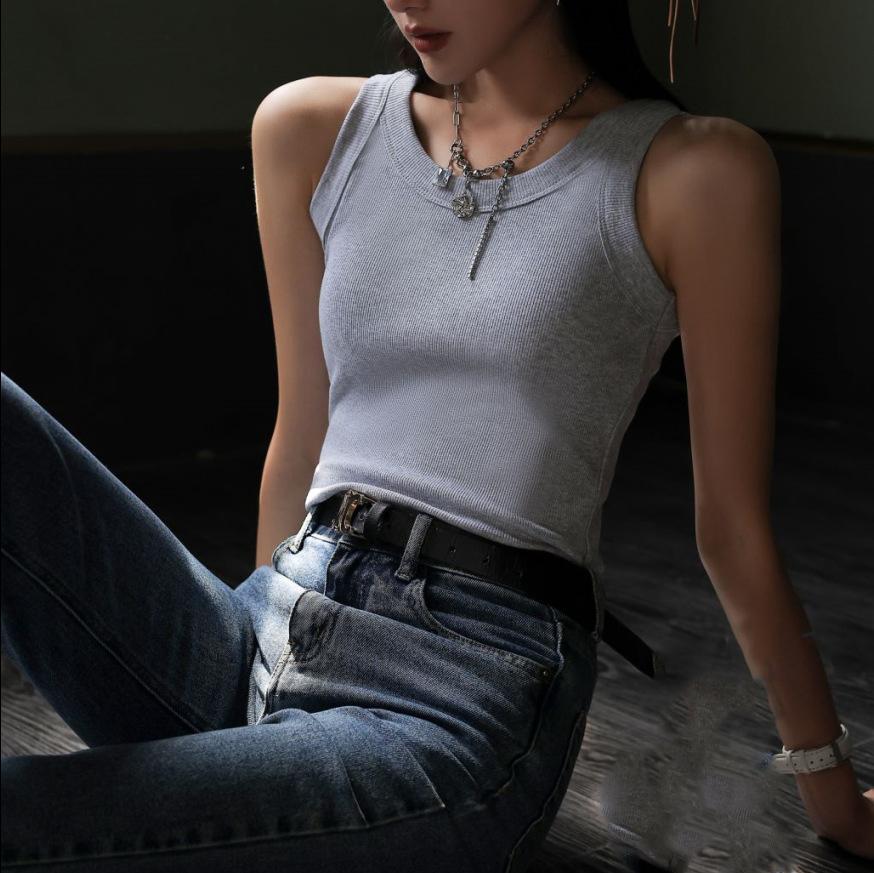 Women Sleeveless U Neck Tees T Shirt Ladies Tee Shirt Street Vest Wear Top