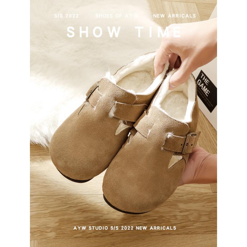 Ботинки Bokken зимние плюс утолщенный волос теплый снег хлопковые туфли штамповка чувство Ботинки Bokken кожаные меховые туфли для улицы носить подбитый женский 35 3979₽