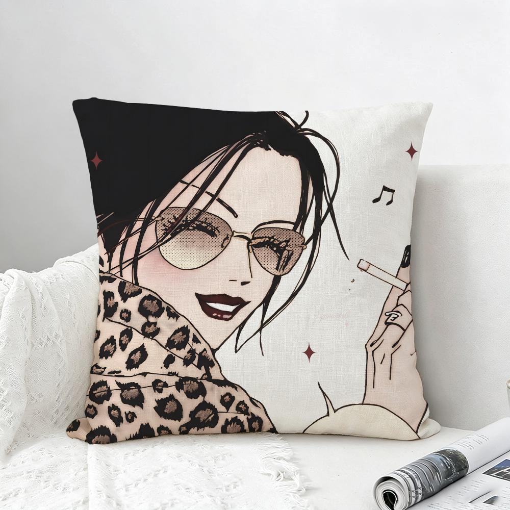 Anime NANA Cushion Cover Natural Linen Pillowcase Set AllinOne Decor for Sofa Bedroom Chair
