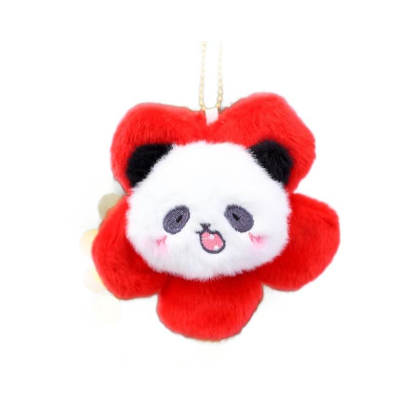 Cute Sunflower Panda Pendant Plush Toy Doll Giant Panda Bag Hanging Keychain