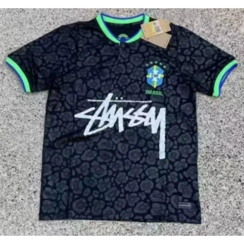 Maglia da Calcio Signature Stussy Retro Brasile Argentina Portogallo Maglia da Allenamento Calcio Uomo Donna Manica Corta