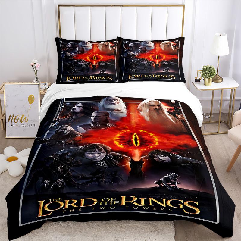 Lord Rings Two Towers Print 3Pcs Bedding Setduvet Cover With 2 Bedropillowcase Home Birthday Gift