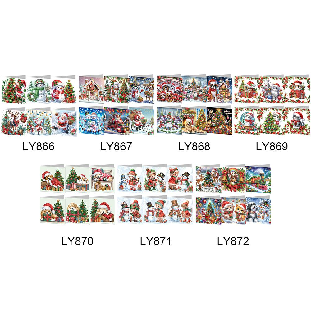 6pcs Christmas Diamond Art Cards Handmade Diamond Art Christmas Cards Diamond Embroidery Painting Kits Arts Crafts for Christmas