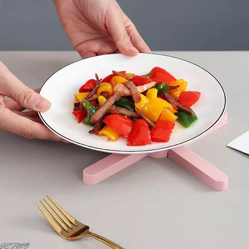X-Shaped Foldable Tripod Mat Heat Resistant Plastic Table Mat Non-Slip Coaster for  Dishes High Quality Kitchen Accessorie