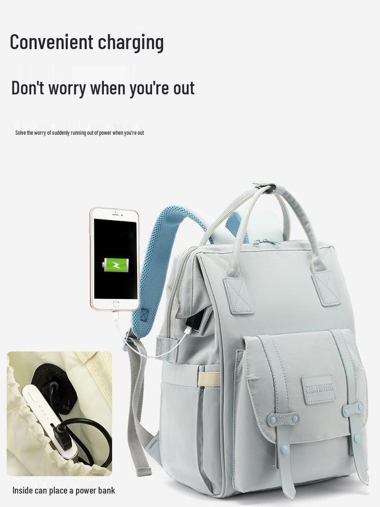 Zaino Multifunzione Mamma Volpe Senza Preoccupazioni - Grande Capacità, Borsa alla Moda per Uscite di Mamma e Bambino.