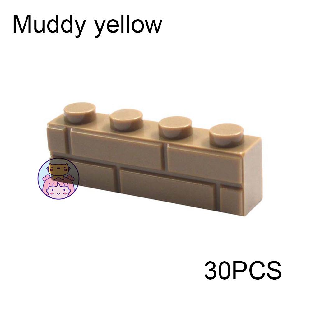 30pcs Wall Striped Bricks MOC 1x4 Building Blocks Toys Palace Castle Creative Figures Military House Wall Transparency Parts