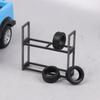 1:64 Scale Tire Rack Display Holder & 7Pcs Tires, Model Car Garage Scene Accessory, Repair Shop Tool Set, Miniature Prop