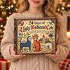 Geschenke für Katzenliebhaber 24 Tage mit hässlichen mittelalterlichen Katzen Adventskalender mit einzigartigen niedlichen Tier-Andenken Acryl-Anhänger, Vintage Weihnachts-Countdown