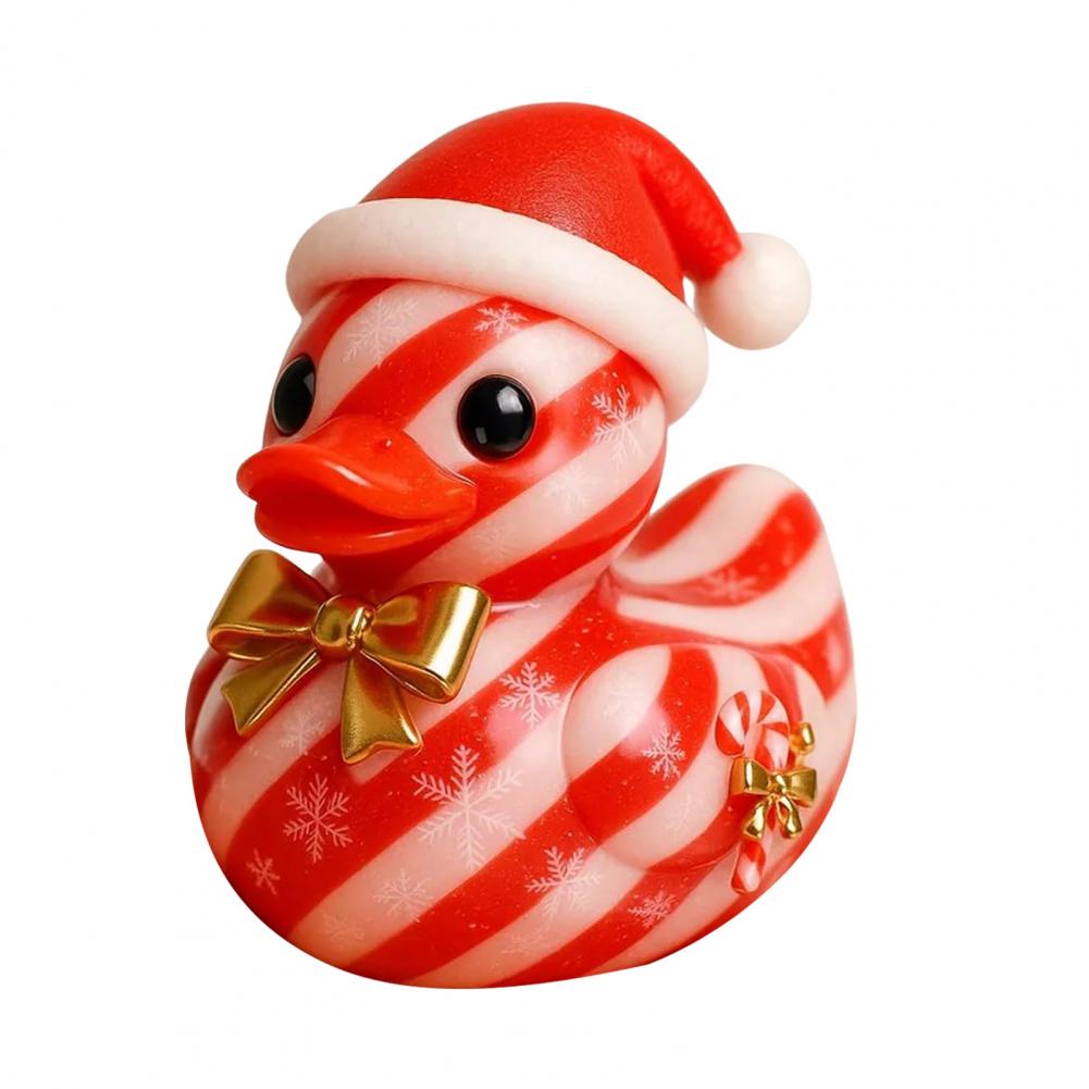 Resin Christmas Duck Ornament Festive Resin Duck Figurine Festive Christmas Duck Figurines Gingerbread Tree Ornament Candy Cane