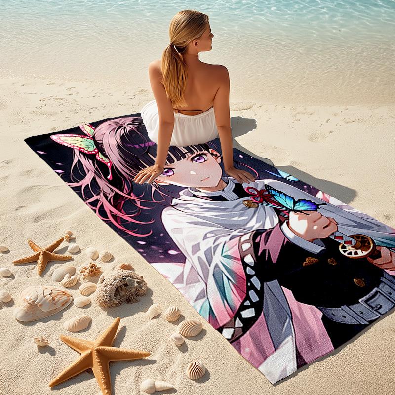 1pc Tsuyuri Kanawo Beach Towel, Comfortable and Thick, and Swimming/Bath/Picnic/Camping Towel, Suitable for Seaside Beaches