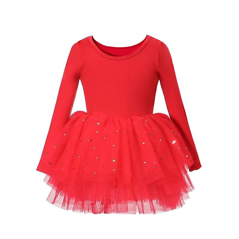 Baby Mädchen Prinzessin Tutu Kleid Langarm Säugling Kleinkind Puffiges Ballettkleid Aufführungskostüm Hochzeitsfeier Tanzkleid