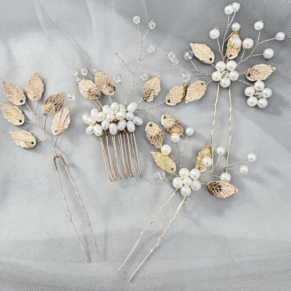 4Pcs Sets Handmade Wedding Hair Accessories Elegant Flower Hairpin  Wedding Ceremony