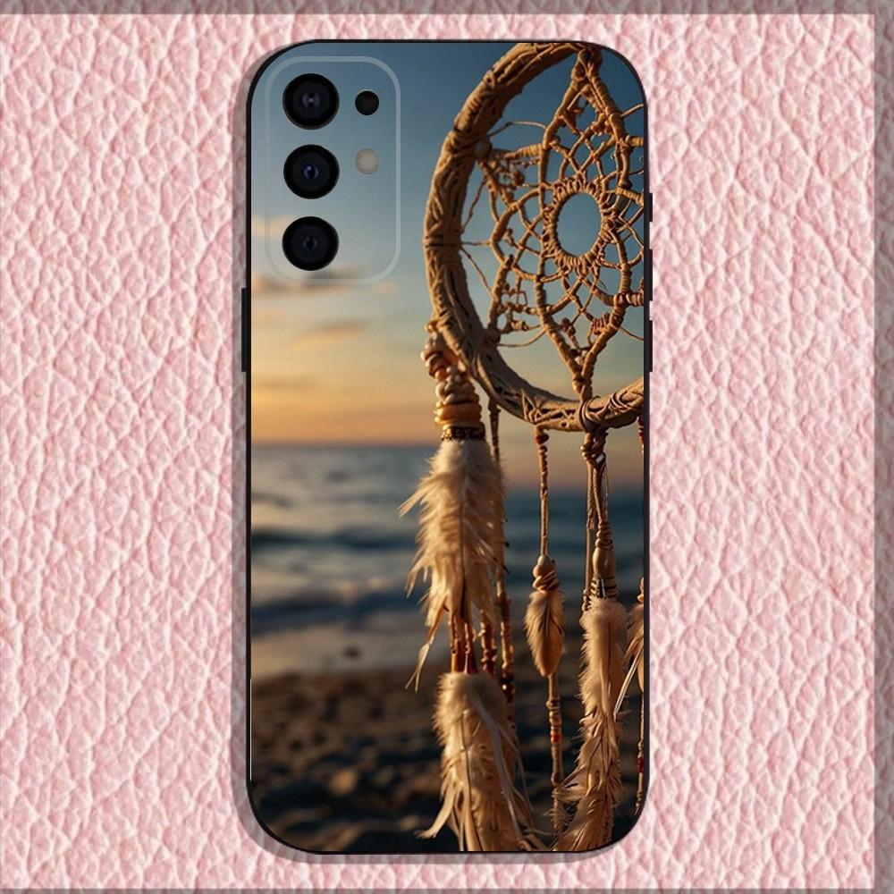 Dreamcatcher Feather Phone Case For Samsung S25,S24,S21,S22,S23,S30,Ultra,S20,Plus,Fe,Lite,Note,10,9,5G Black Cover