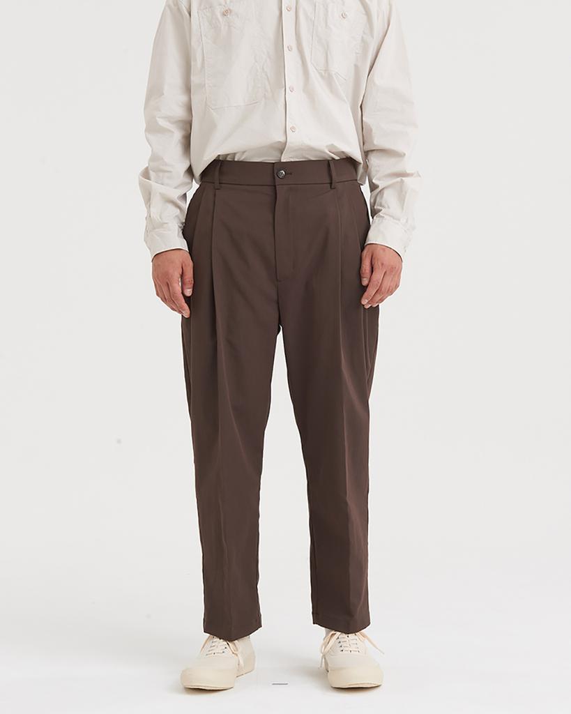HISHANDER Two Pleats Tapered Pants