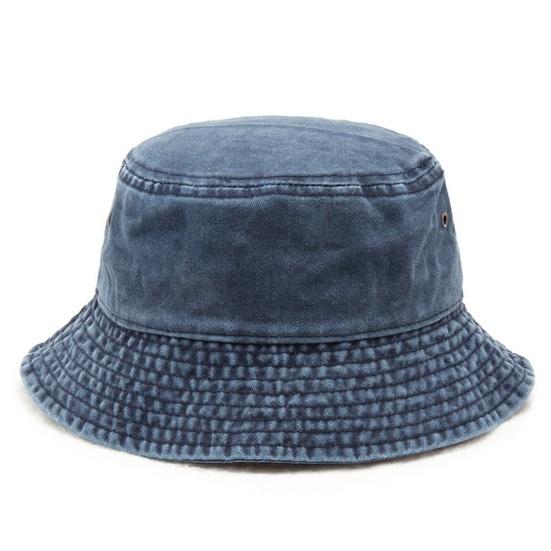 Bucket Hat Solid Color Washed Vintage Anti-UV Sunscreen Decorative Denim Unisex Women Men Cap Headwear