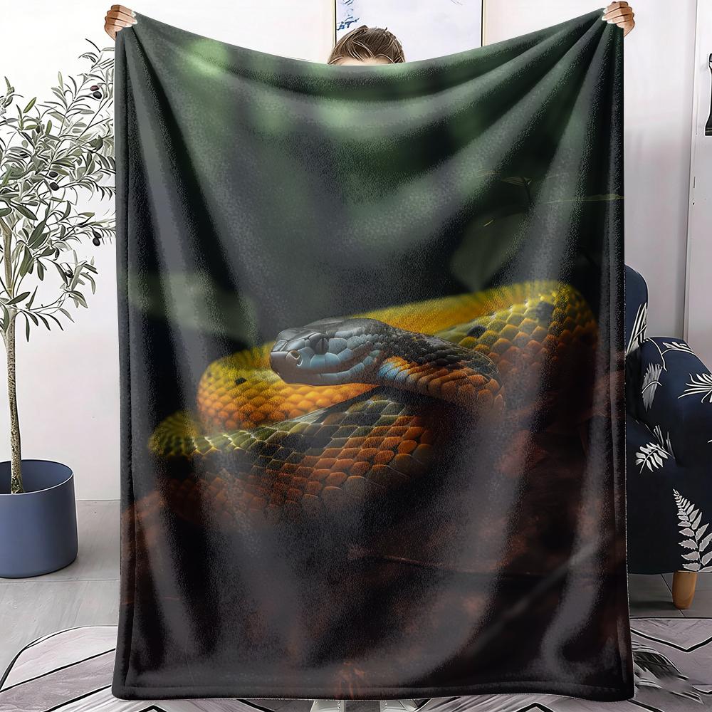 Snake Throw Soft Flannel AC Blanket Lightweight Summer Nap Throw Cozy  Blanket for Sofa Bed Travel Home